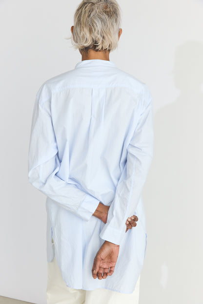 Classic Band Collar Shirt - Saxe Blue