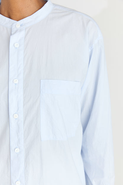 Classic Band Collar Shirt - Saxe Blue