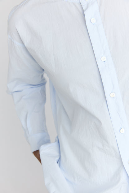 Classic Band Collar Shirt - Saxe Blue