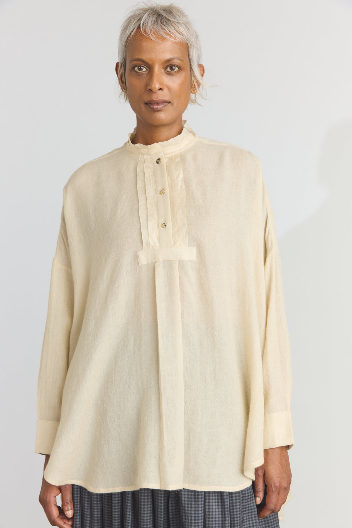Colby Merino Blouse - Alabaster