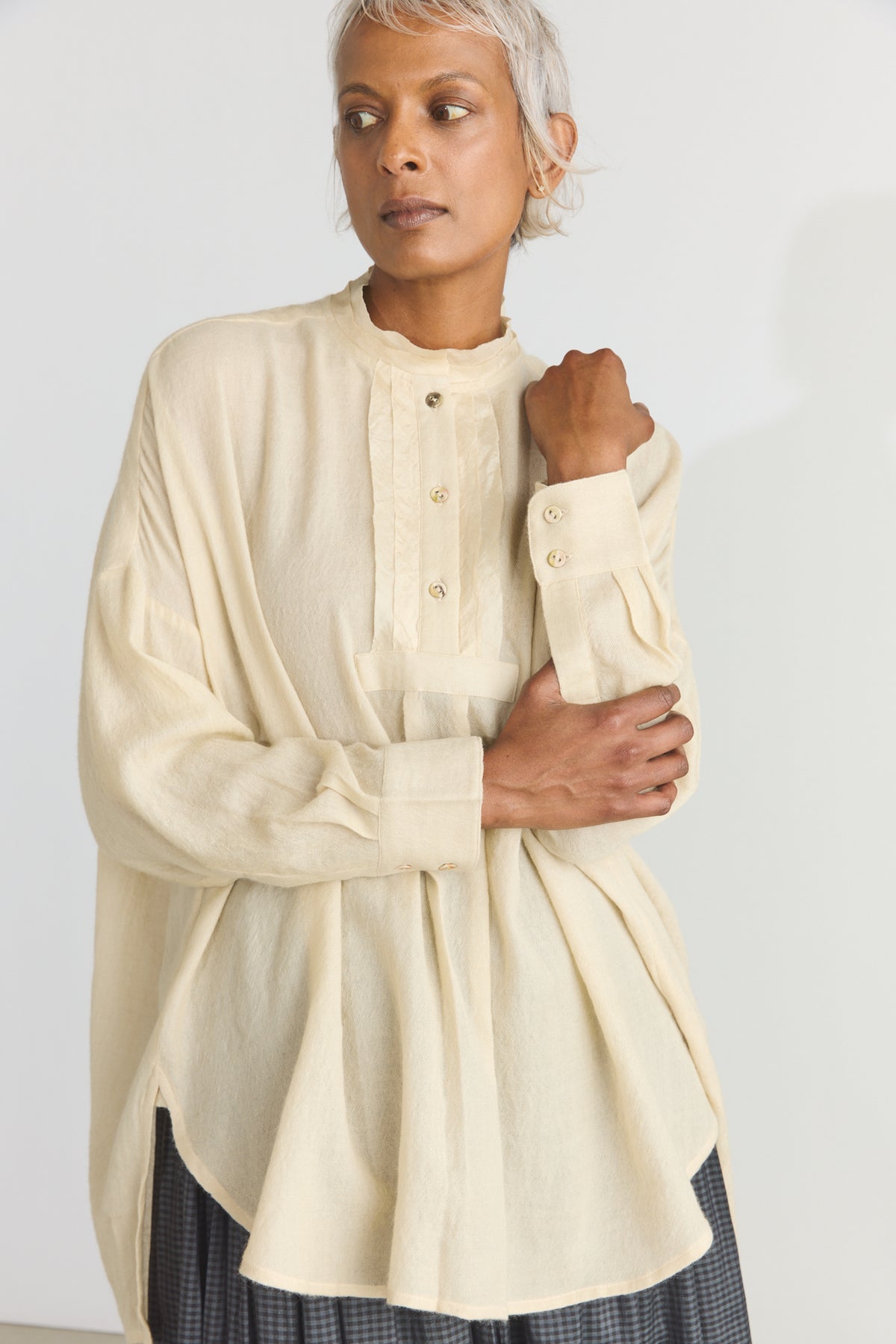 Colby Merino Blouse - Alabaster