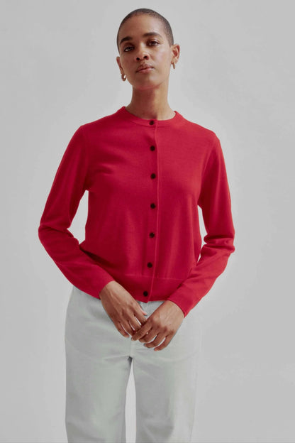 Compact Cardigan in Red - Soochie - Sayaka Davis