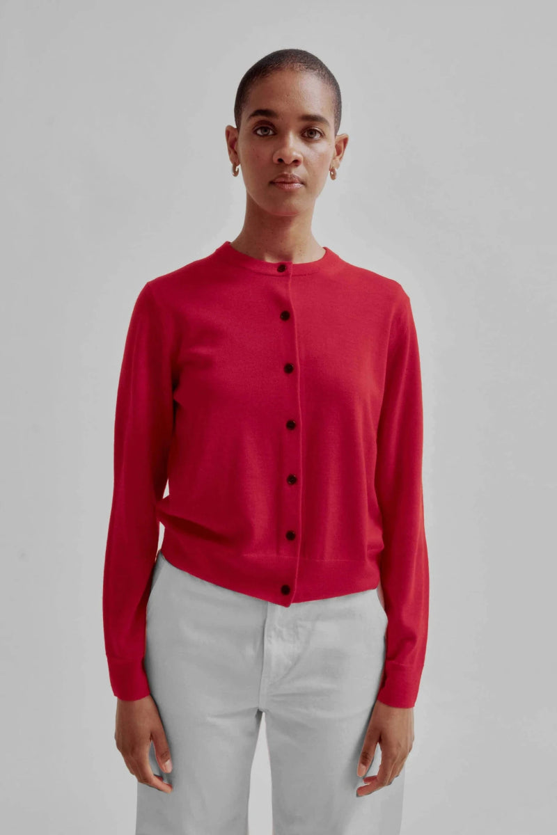 Compact Cardigan in Red - Soochie - Sayaka Davis