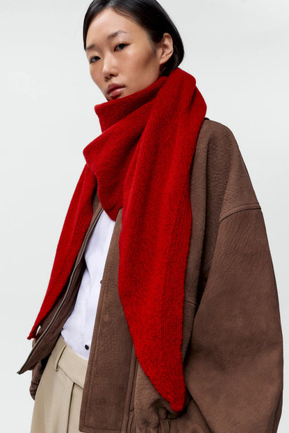 Merino & Cashmere Maxi Bandana - Red