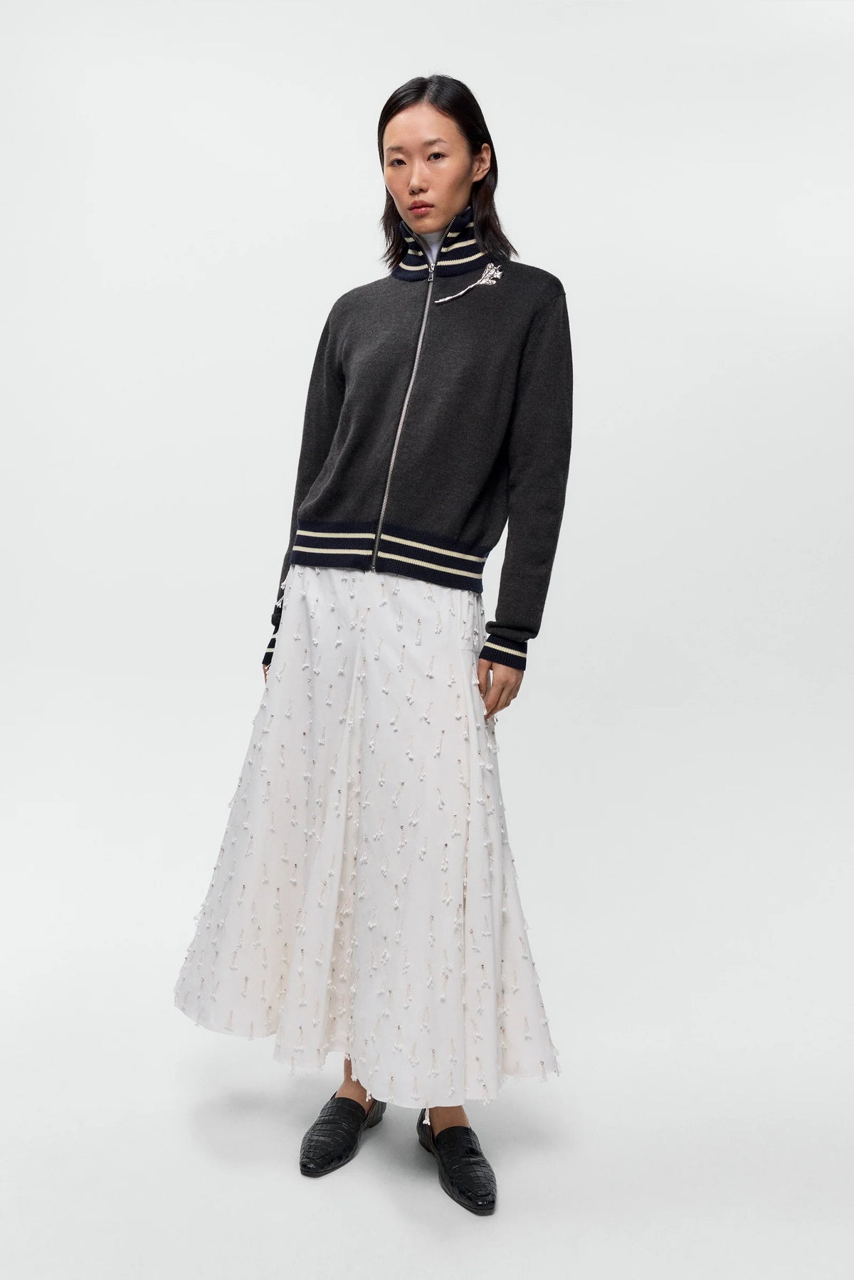 Merino Wool Sporty Cardigan