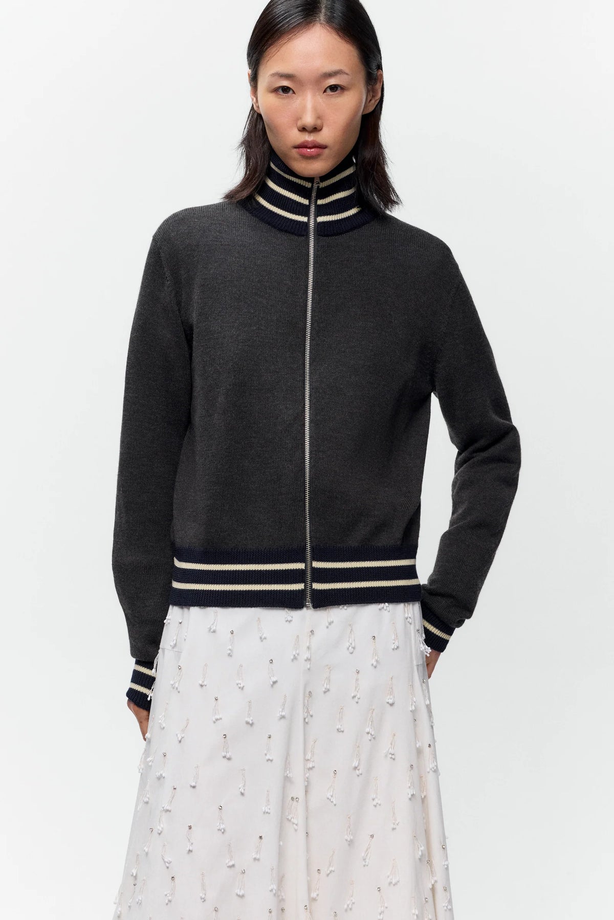 Merino Wool Sporty Cardigan