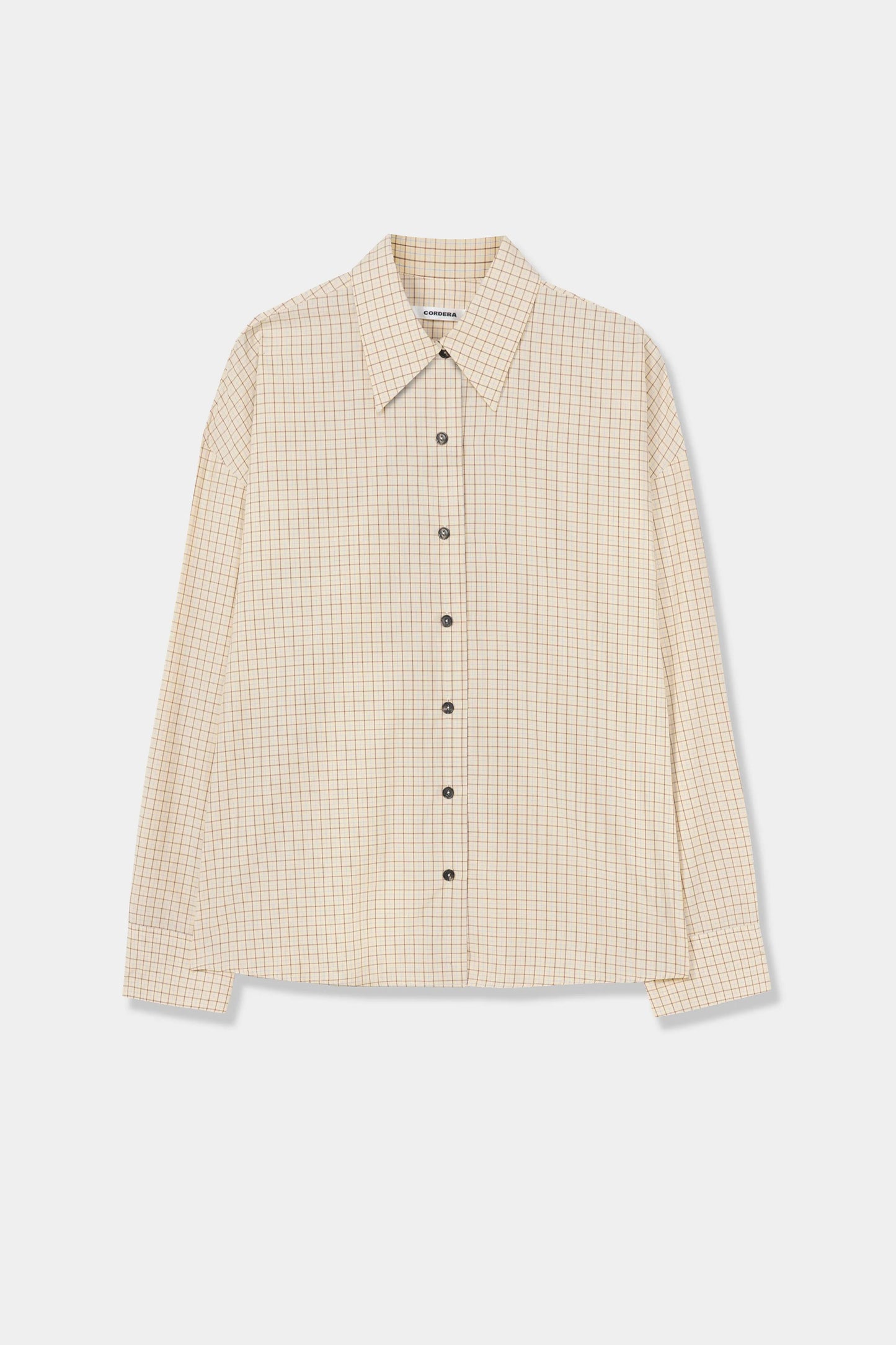 Checked Oversized Shirt - Yellow/Brown
