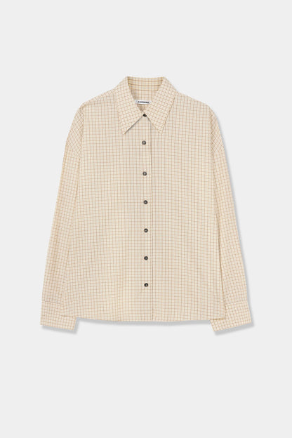 Checked Oversized Shirt - Yellow/Brown