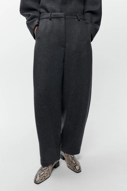 Wool Curved Pants
