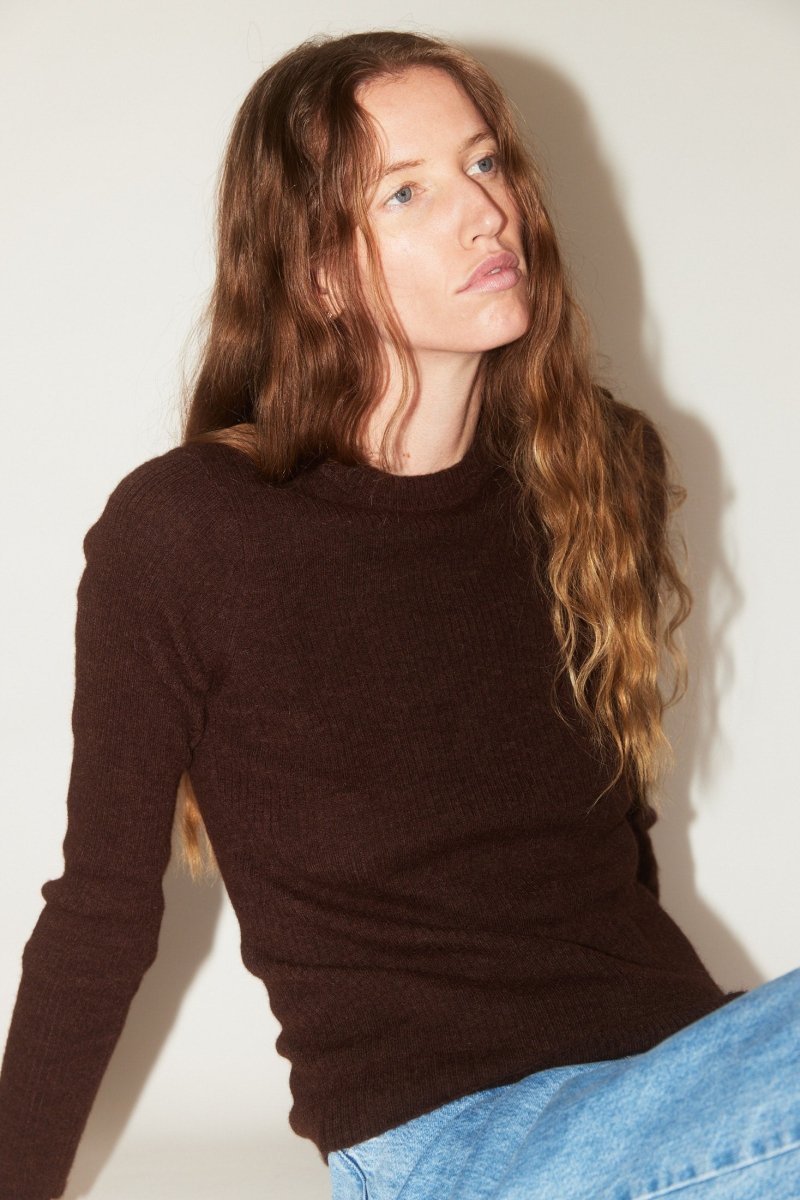 Core Rib Top in Syrup - Soochie - Bare Knitwear