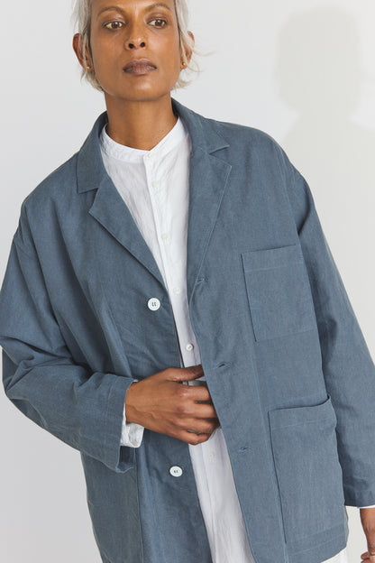 Cotton Oxfort Atelier Jacket - Fade Blue