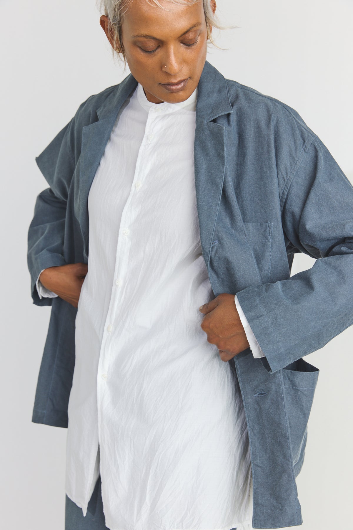 Cotton Oxfort Atelier Jacket - Fade Blue