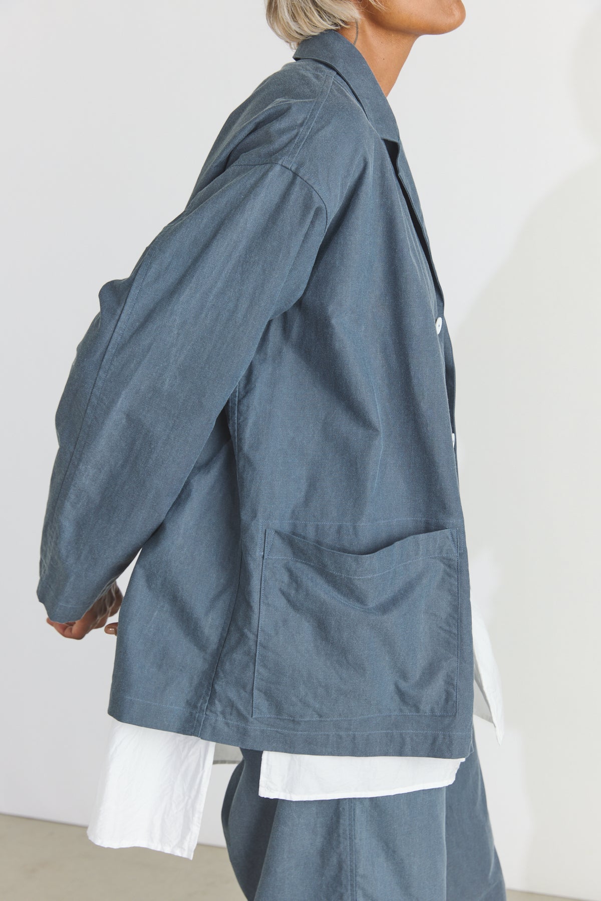Cotton Oxfort Atelier Jacket - Fade Blue