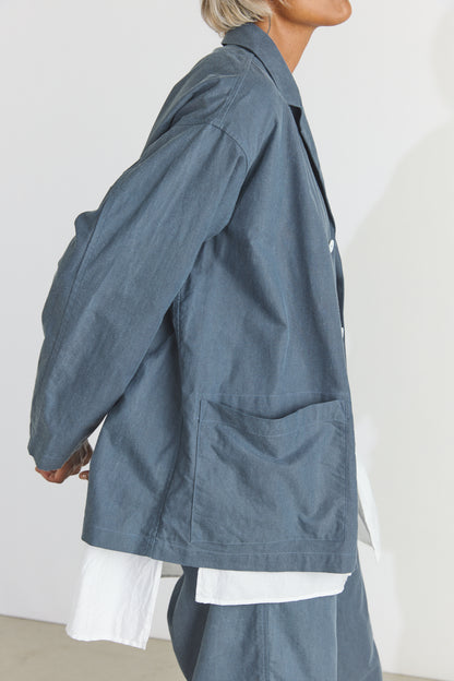 Cotton Oxfort Atelier Jacket - Fade Blue