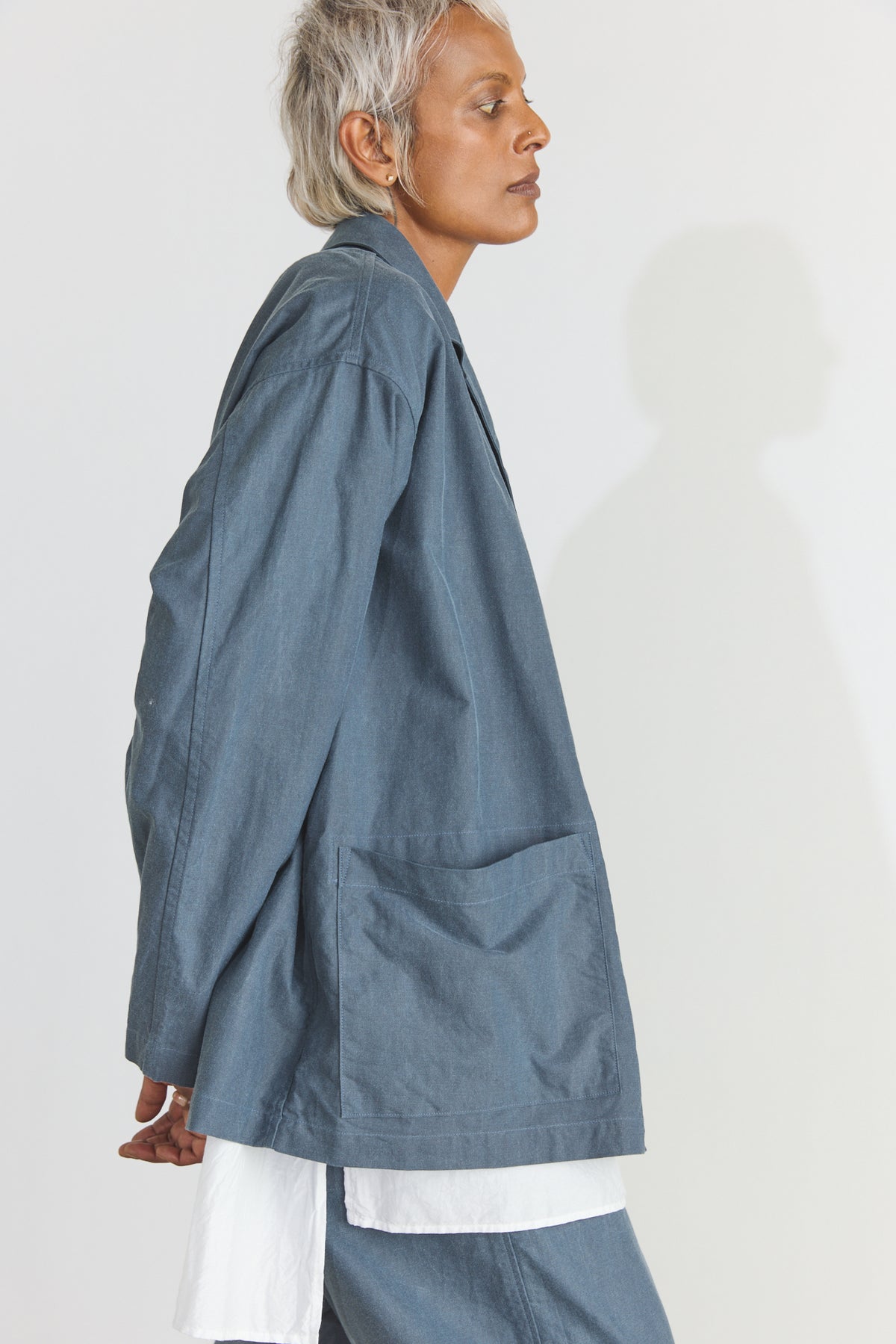 Cotton Oxfort Atelier Jacket - Fade Blue