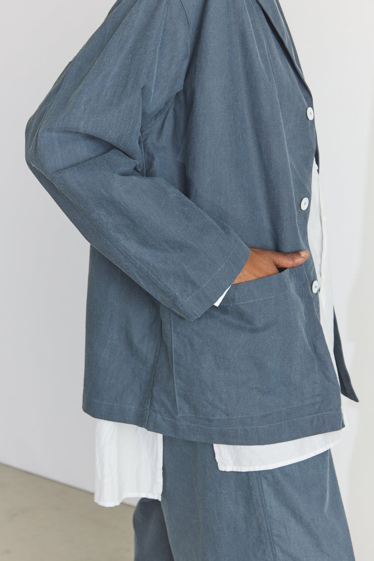 Cotton Oxfort Atelier Jacket - Fade Blue
