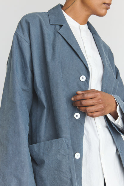 Cotton Oxfort Atelier Jacket - Fade Blue