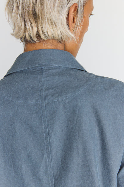 Cotton Oxfort Atelier Jacket - Fade Blue