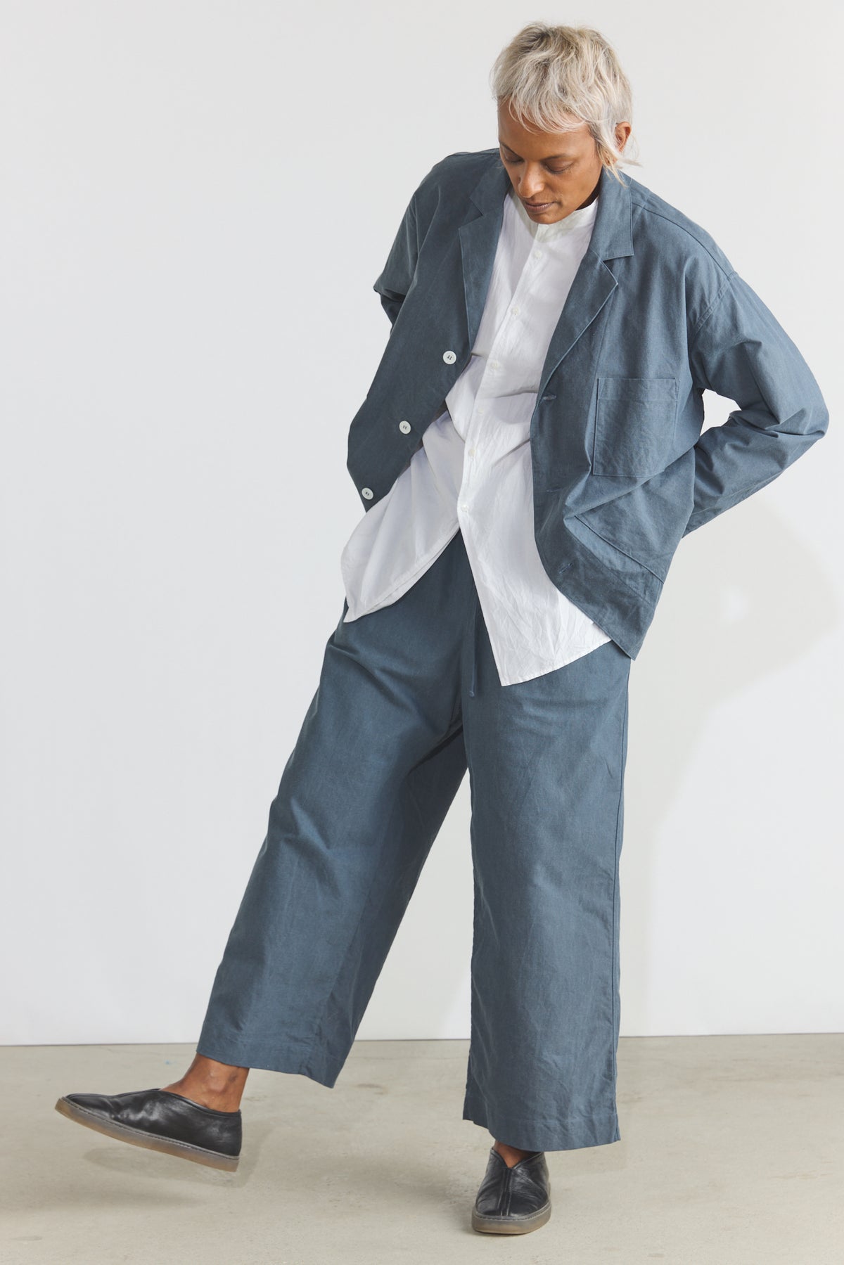 Cotton Oxfort Pajama Pants - Fade Blue