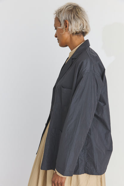 Cotton/Silk Atelier Jacket - Navy Black