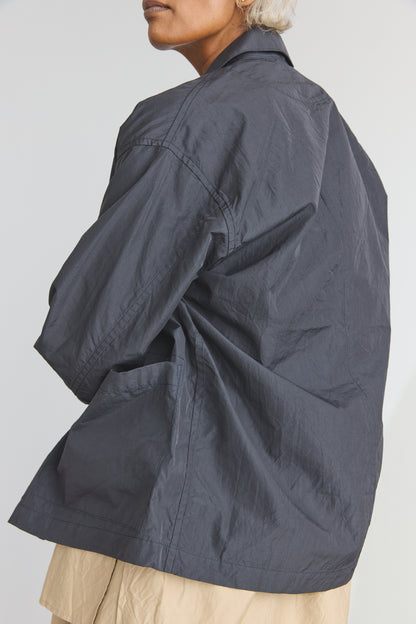 Cotton/Silk Atelier Jacket - Navy Black