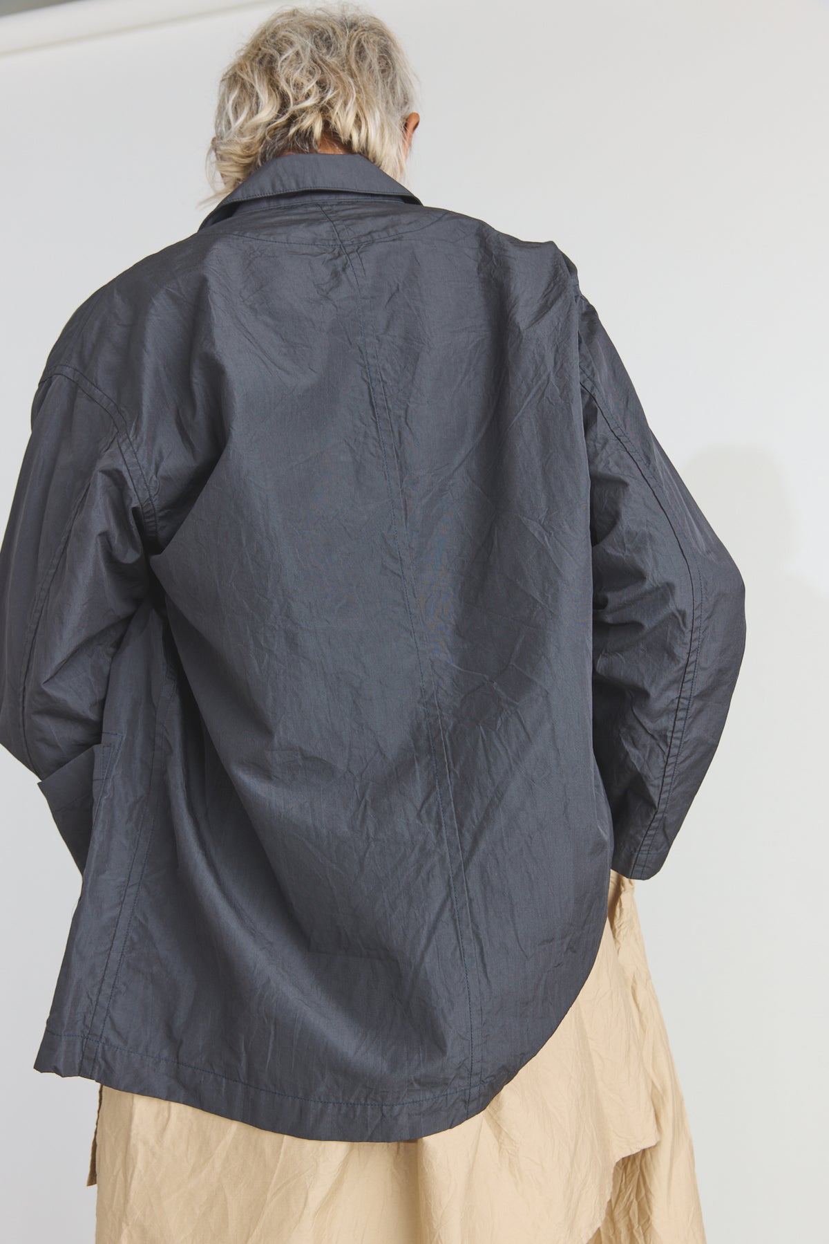 Cotton/Silk Atelier Jacket - Navy Black