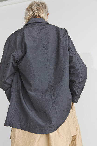Cotton/Silk Atelier Jacket - Navy Black