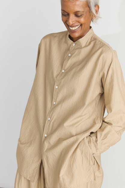 Cotton/Silk Kurta Shirt - Cappuccino