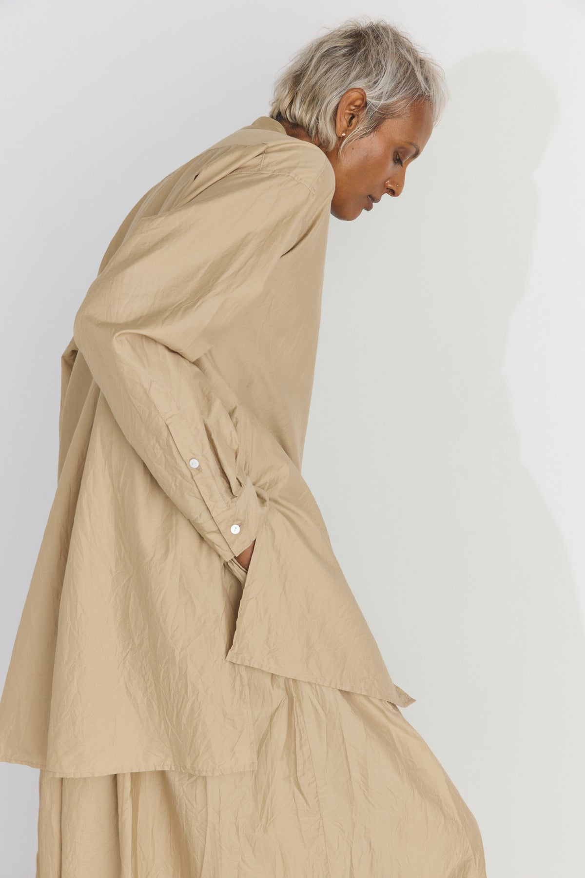Cotton/Silk Kurta Shirt - Cappuccino