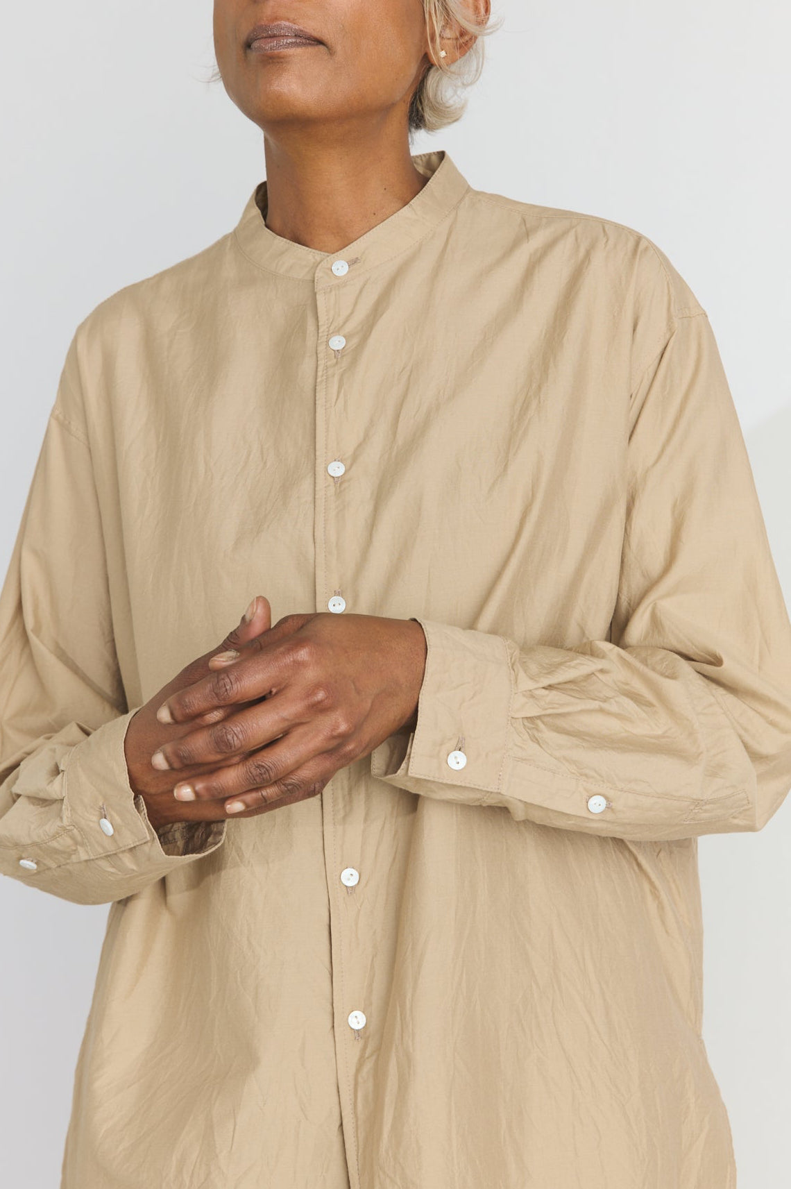 Cotton/Silk Kurta Shirt - Cappuccino