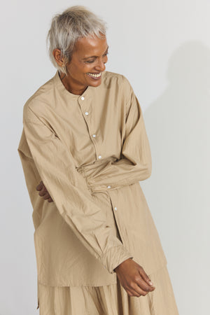 Cotton/Silk Kurta Shirt - Cappuccino