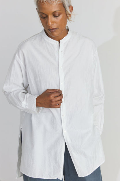 Cotton/Silk Kurta Shirt - Smoke White