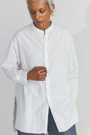 Cotton/Silk Kurta Shirt - Smoke White