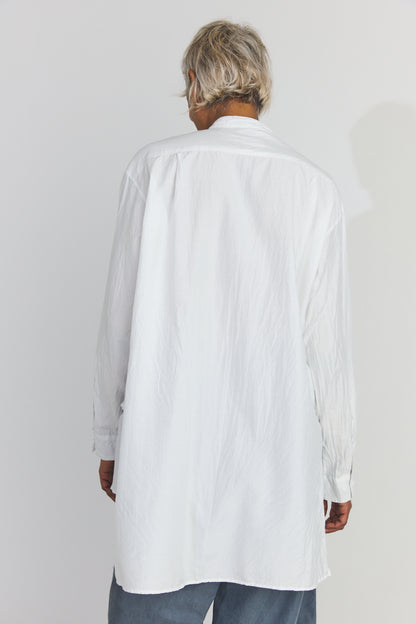 Cotton/Silk Kurta Shirt - Smoke White