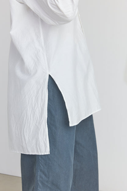 Cotton/Silk Kurta Shirt - Smoke White