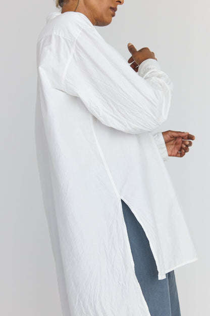 Cotton/Silk Kurta Shirt - Smoke White