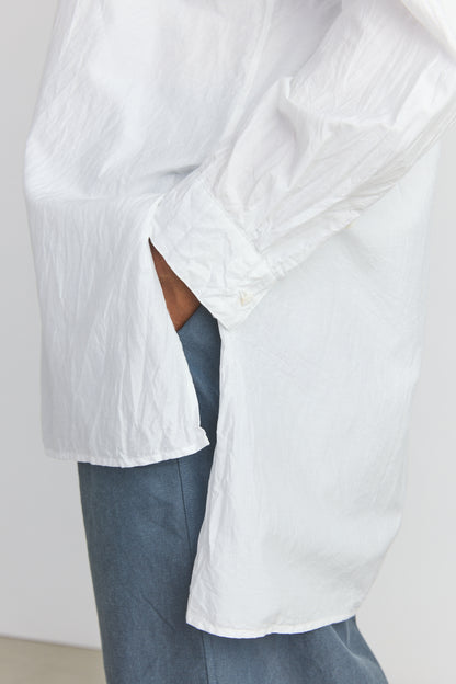 Cotton/Silk Kurta Shirt - Smoke White