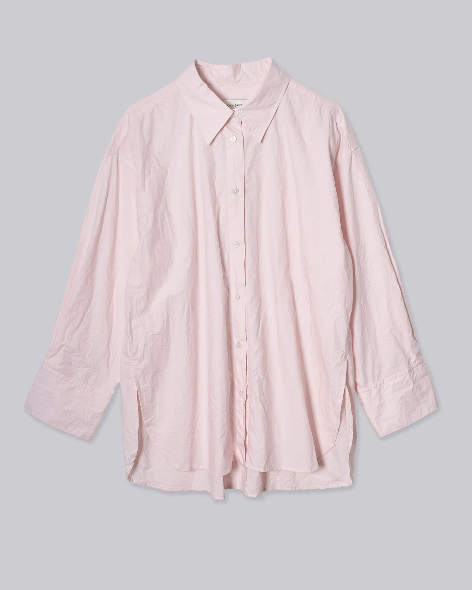 Crinkled Oversized Shirt in Ice Pink - Soochie - Sayaka Davis