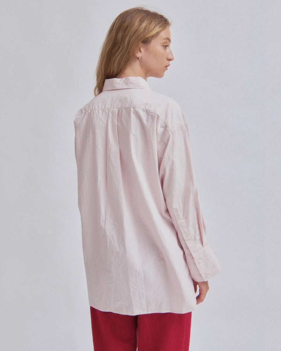 Crinkled Oversized Shirt in Ice Pink - Soochie - Sayaka Davis