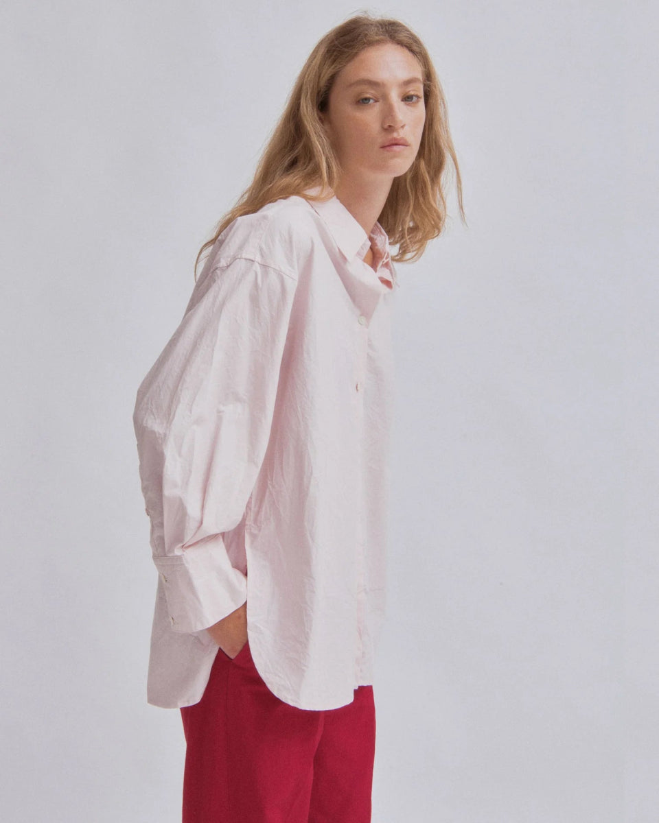 Crinkled Oversized Shirt in Ice Pink - Soochie - Sayaka Davis