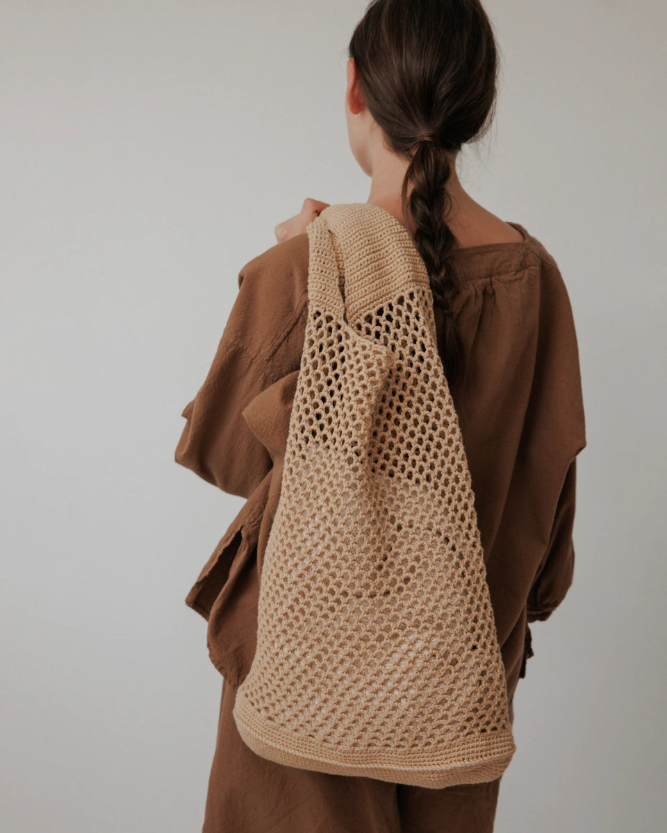 Crochet Tote in Sand - Soochie - Wol Hide
