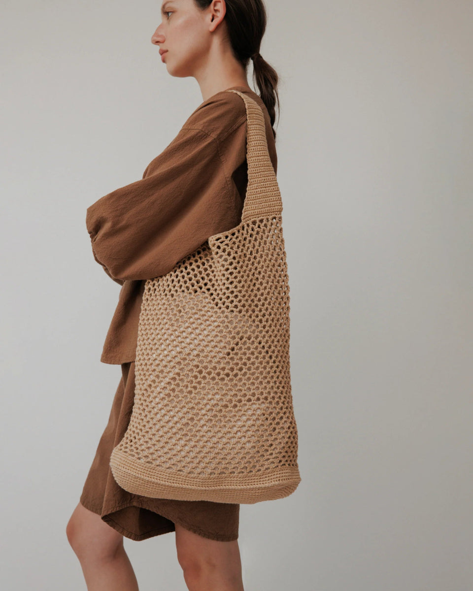 Crochet Tote in Sand - Soochie - Wol Hide
