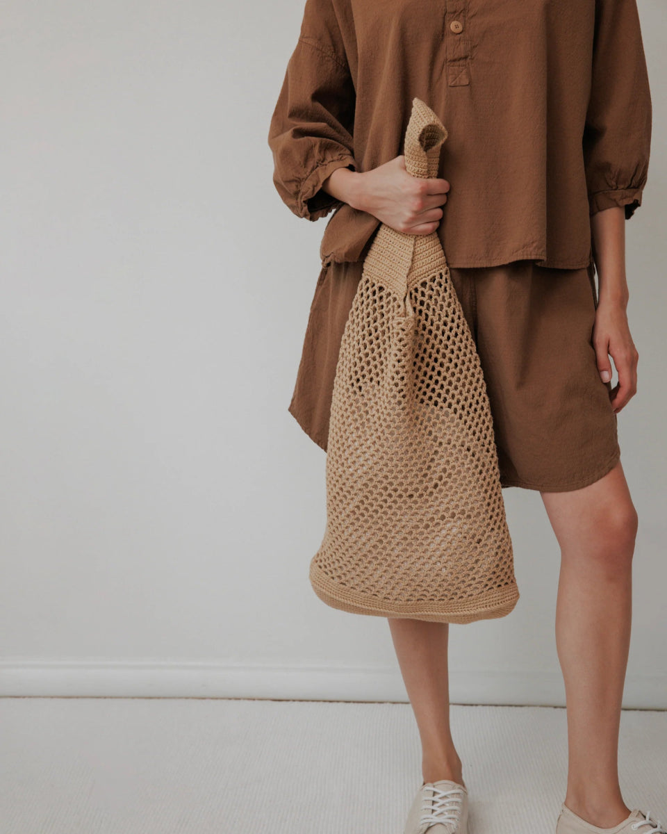Crochet Tote in Sand - Soochie - Wol Hide