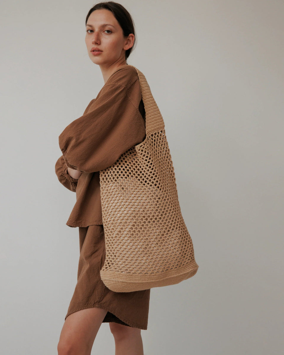 Crochet Tote in Sand - Soochie - Wol Hide