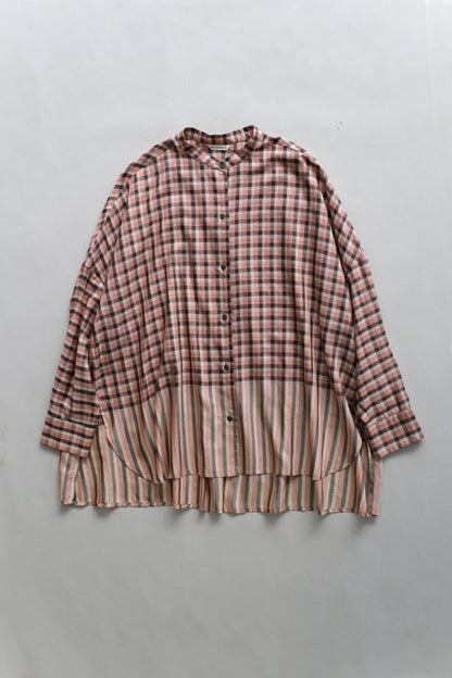 Drew Oversized Shirt in Red Charcoal Check - Soochie - Runaway Bicycle