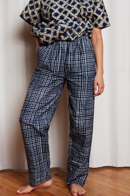 Easy Pants in Blue Check - Soochie - Fahari Bazaar