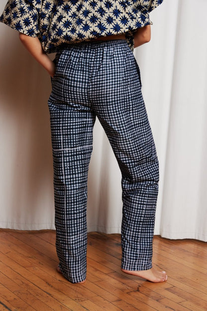 Easy Pants in Blue Check - Soochie - Fahari Bazaar