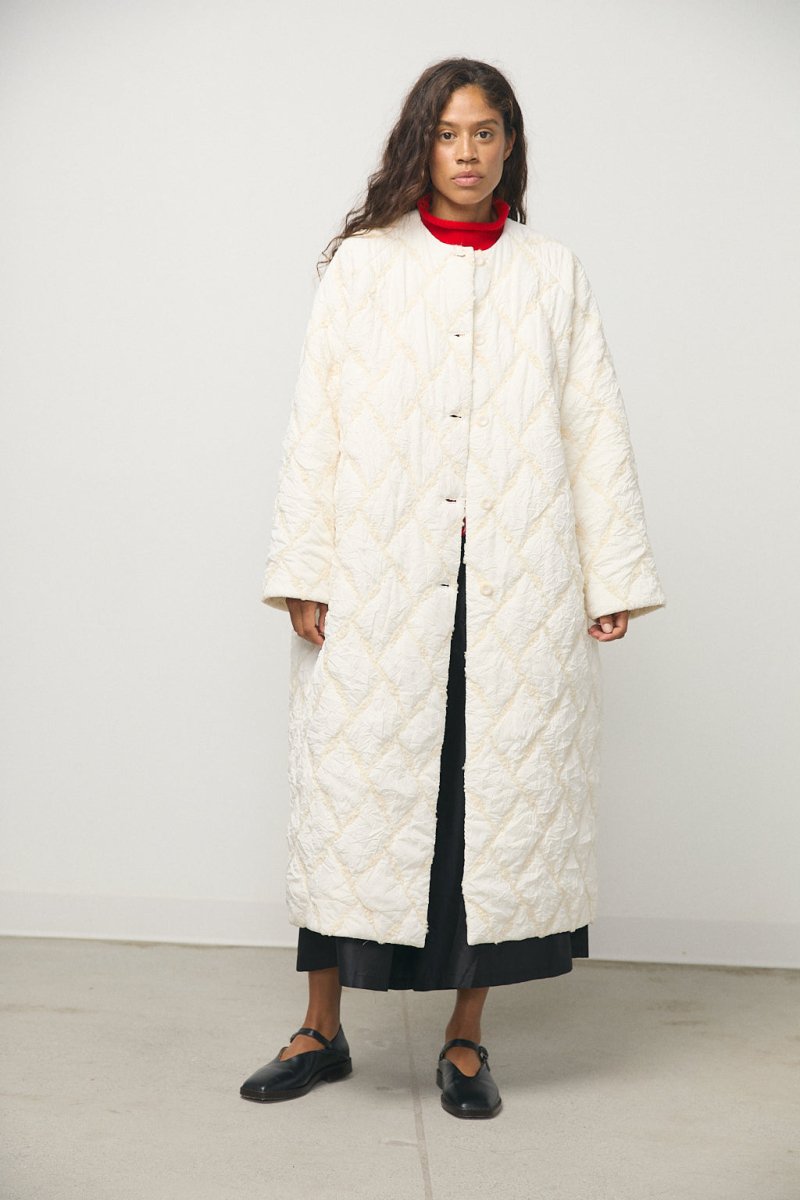 Farrah Quilted Coat in Cream - Soochie - Frida Zazou