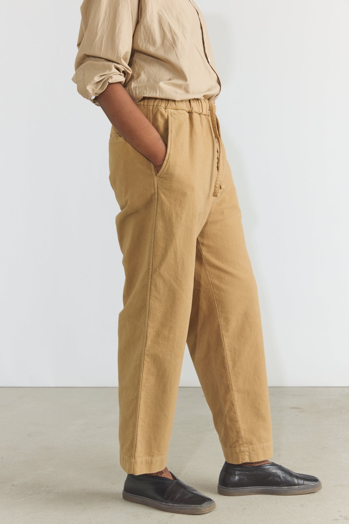 Garment Dye Moleskin Easy Field Trousers - Camel