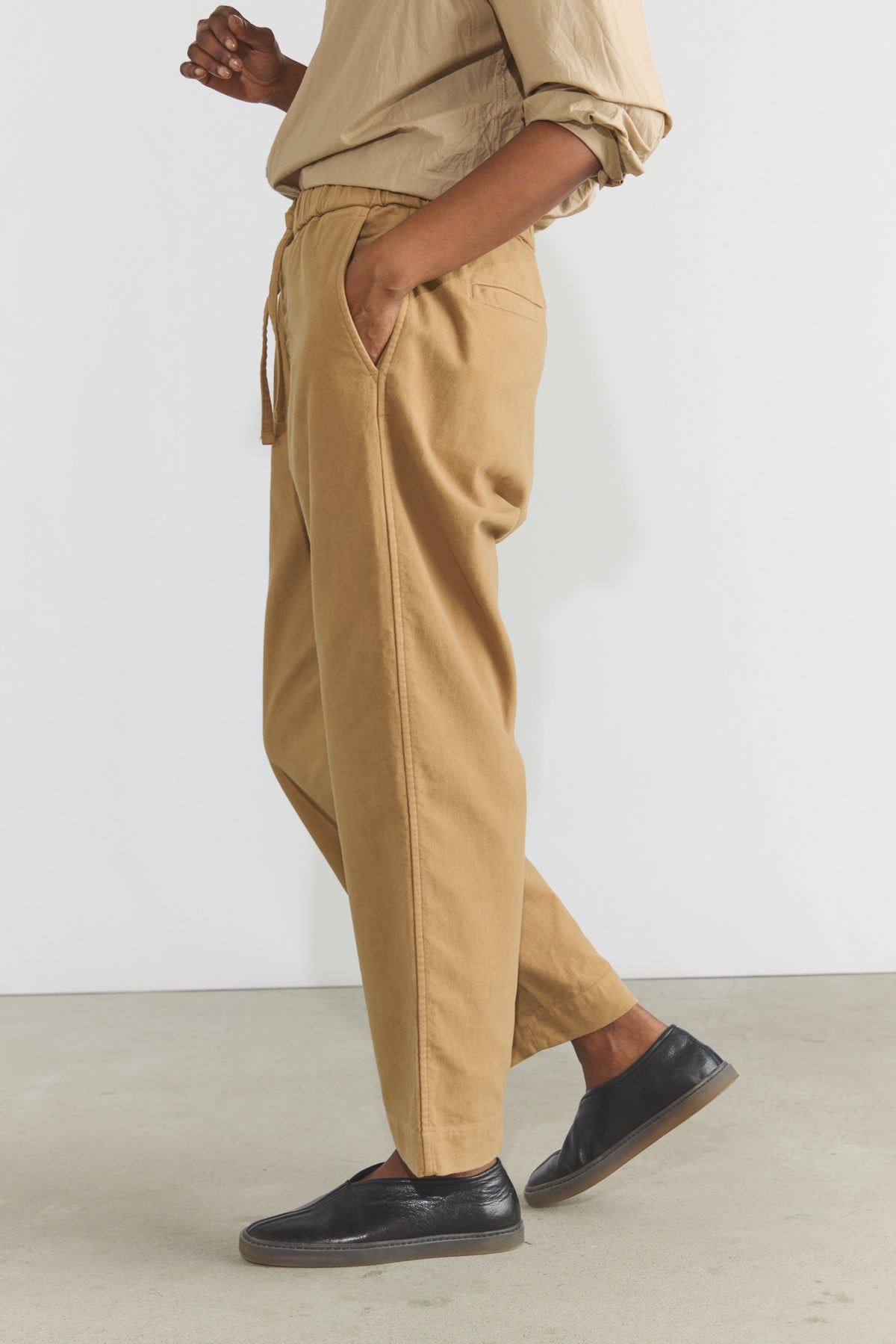Garment Dye Moleskin Easy Field Trousers - Camel